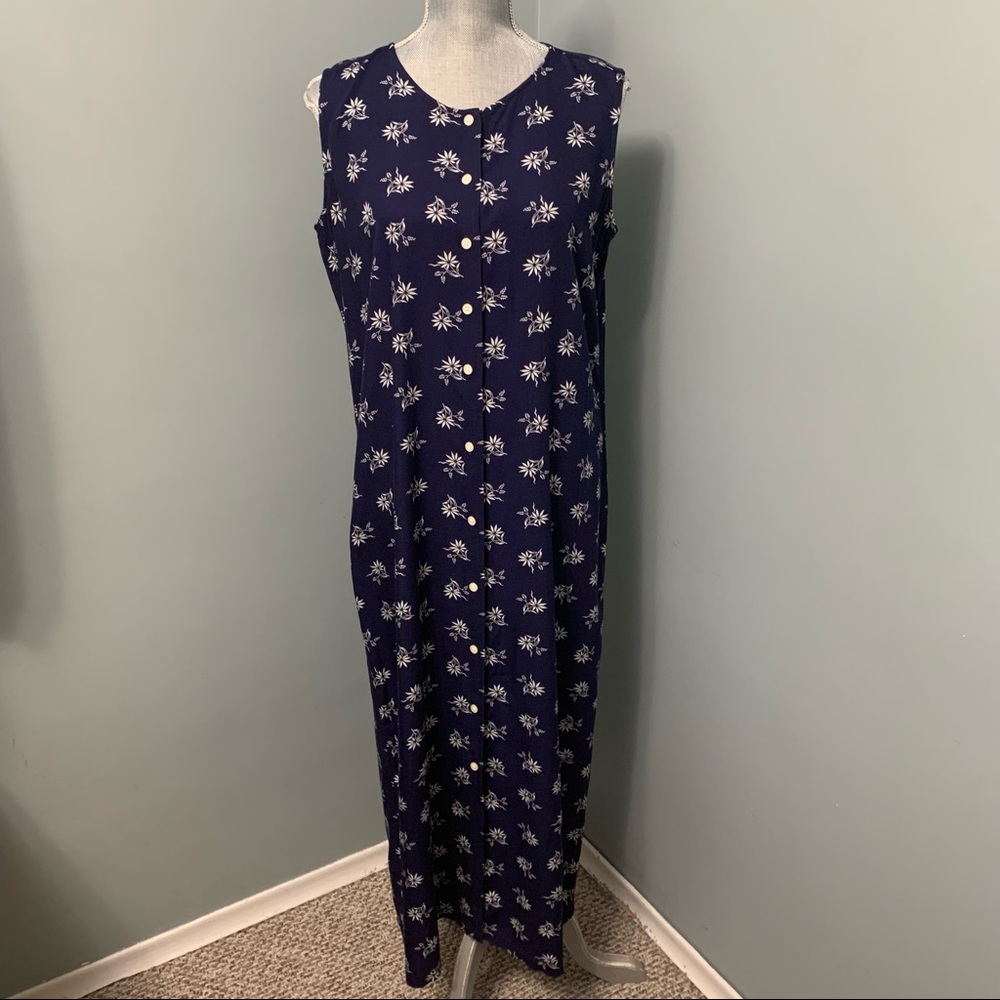 WOOLRICH Maxi lightweight summer duster Dress size Large floral cottagecore